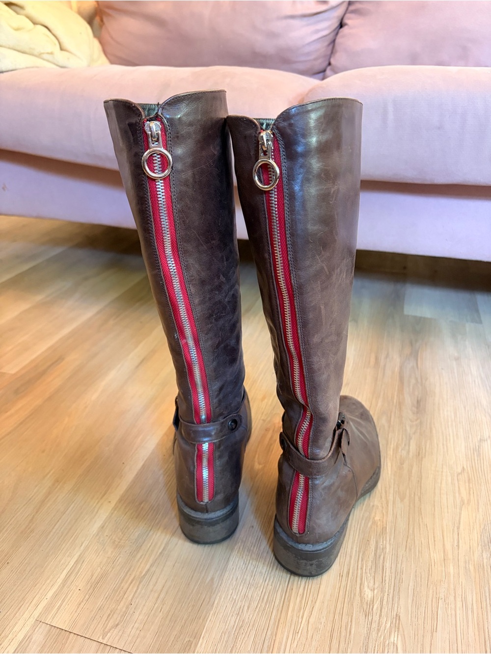 Aquatalia Brown Leather Riding Boots - Picture 3 of 6